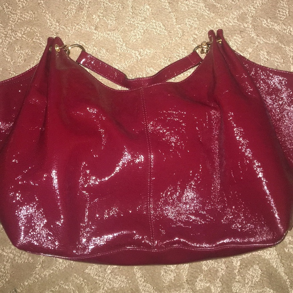 Hobo red patent leather purse
